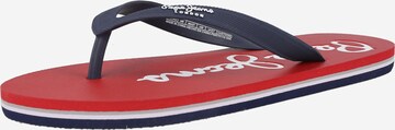 Pepe Jeans T-Bar Sandals 'BAY BEACH' in Red: front