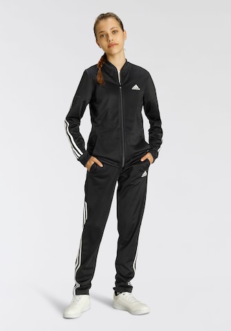 ADIDAS SPORTSWEAR Tracksuit 'Aeroready 3-Stripes Polyester' in Black: front