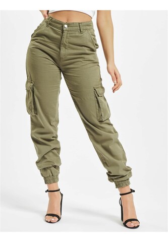 DEF Tapered Cargobroek 'Aya' in Groen: voorkant