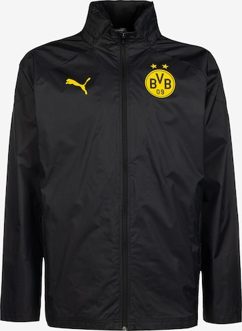 PUMA Athletic Jacket 'Borussia Dortmund All Weater' in Black: front