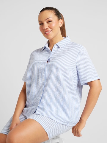 PIECES Curve Bluse 'SALLY' in Blau