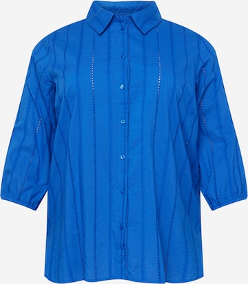 ONLY Carmakoma - Blusa 'LINNA' em azul: frente