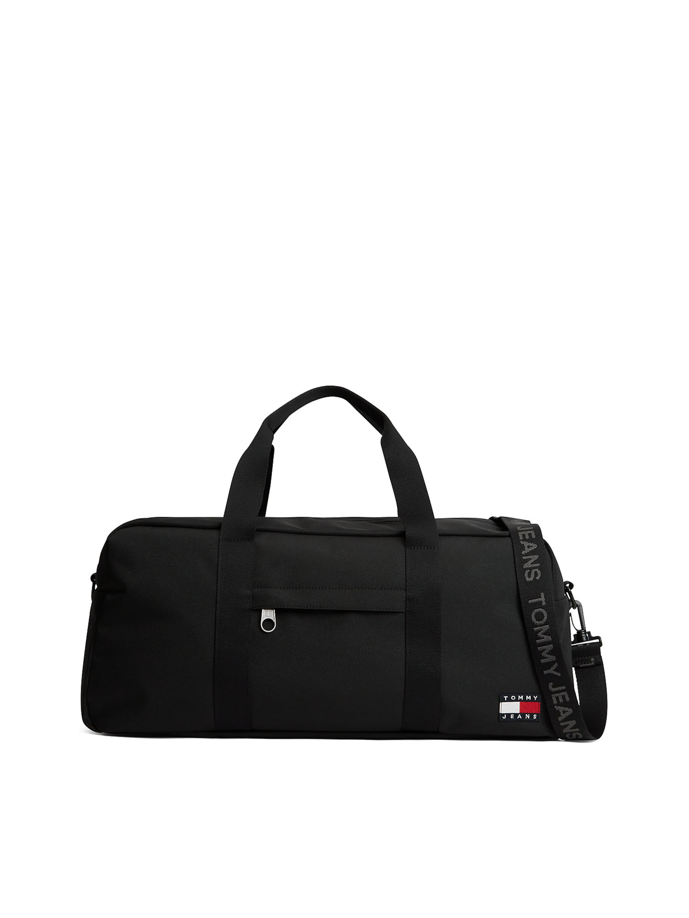 Borsa weekend 'Essential' di Tommy Jeans in nero: frontale