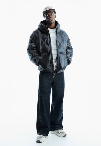 Bershka Winter jacket in Black