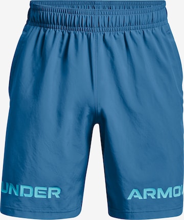 UNDER ARMOUR Workout Pants in Blue: front