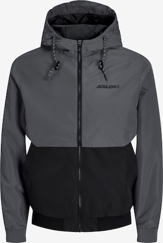 JACK & JONES Φθινοπωρινό και ανοιξιάτικο μπουφάν 'JJERush' σε γκρι: μπροστά