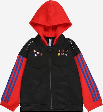 ADIDAS PERFORMANCE Athletic Zip-Up Hoodie 'Donovan Mitchell X Marvel'S Spider Punk' in Black: front