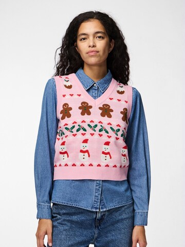 Cardigan 'JOLLY XMAS' PIECES en violet : devant