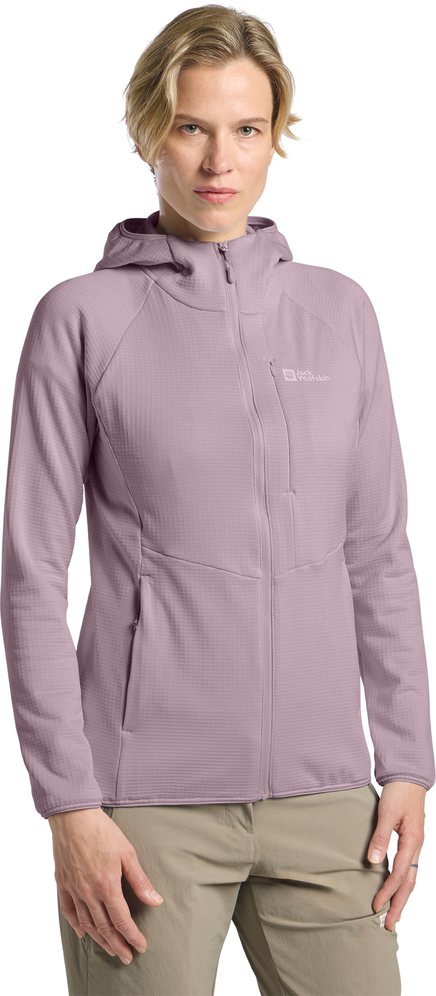 JACK WOLFSKIN Athletic Fleece Jacket in Purple: front