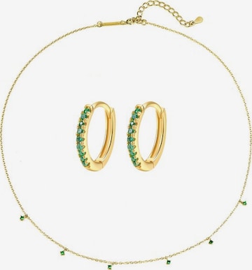 Parure de bijoux 'Emerald Glow' Hey Happiness en or : devant