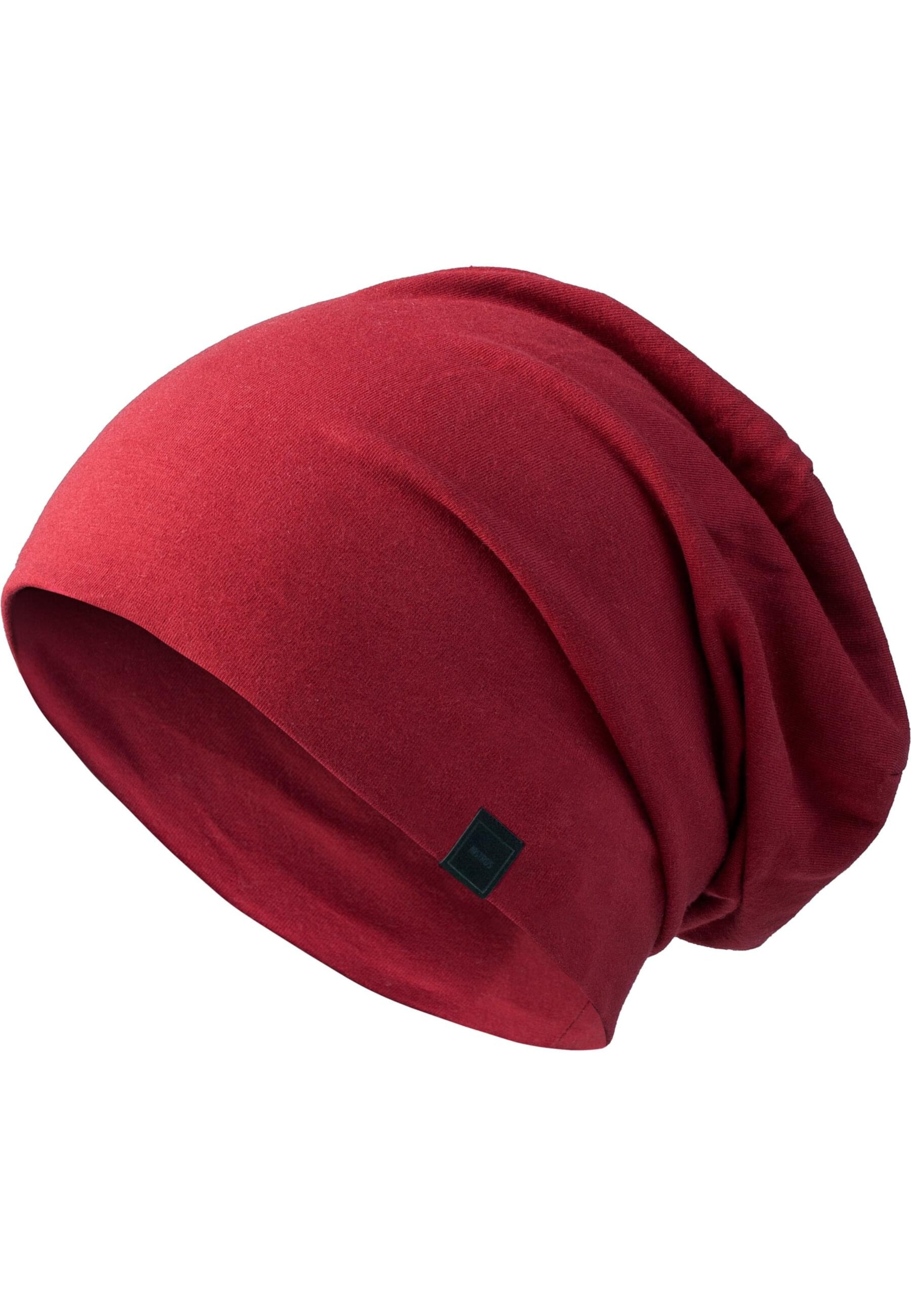 MSTRDS Muts ' Jersey Beanie ' in Rood: voorkant