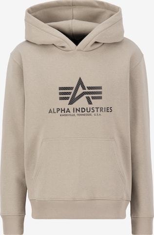 Felpa ' Basic Hoody Carbon' di ALPHA INDUSTRIES in beige: frontale