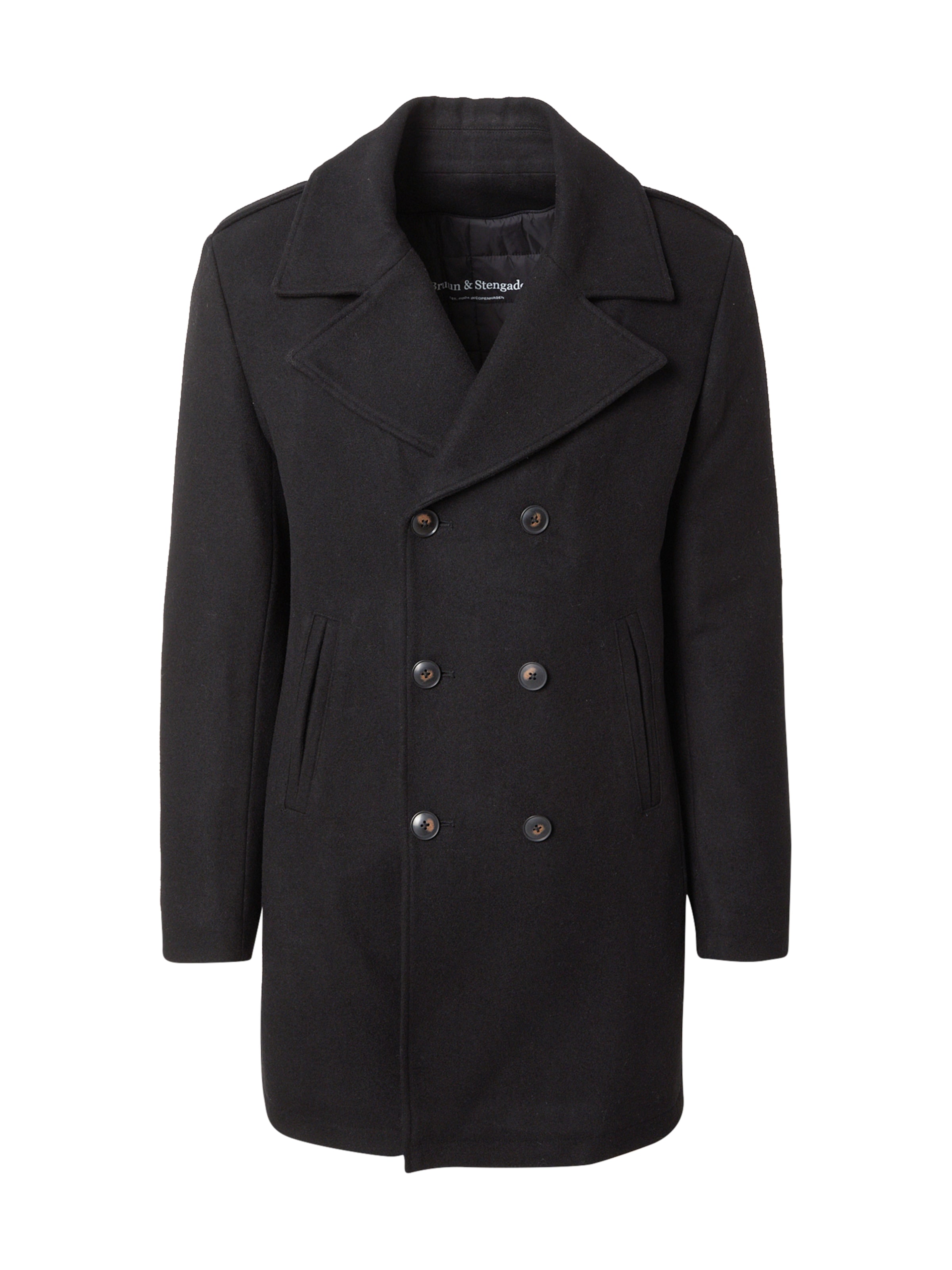 Bruun & Stengade Демисезонное пальто 'Nelson' в Черный