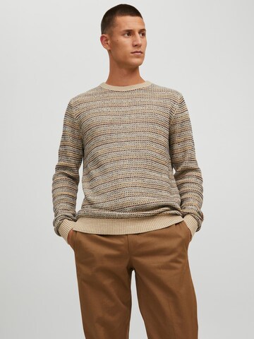 JACK & JONES Sweater 'Flow' in Beige: front