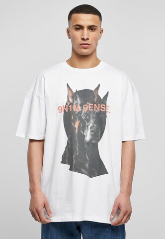 9N1M SENSE T-Shirt 'Sence Dog' in Weiß: Vorderseite