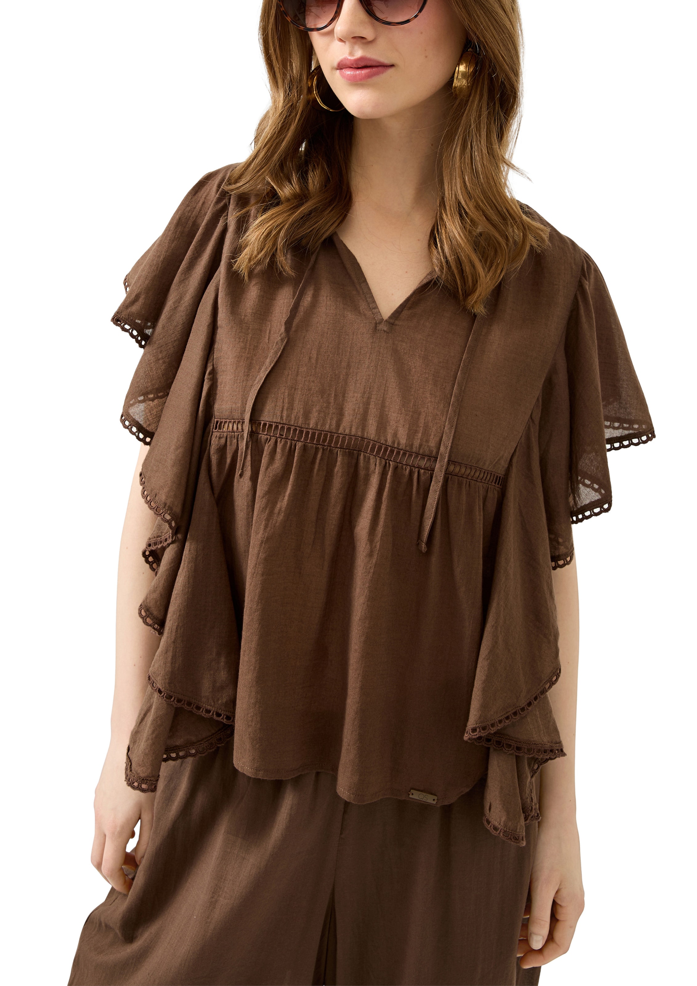 QS Blouse in Bruin