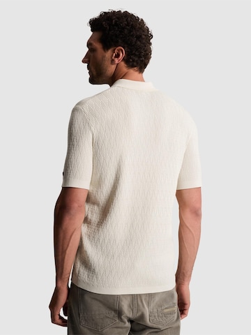 T-Shirt 'Polo shirt in cotton/modal with zipper' CAST IRON en beige
