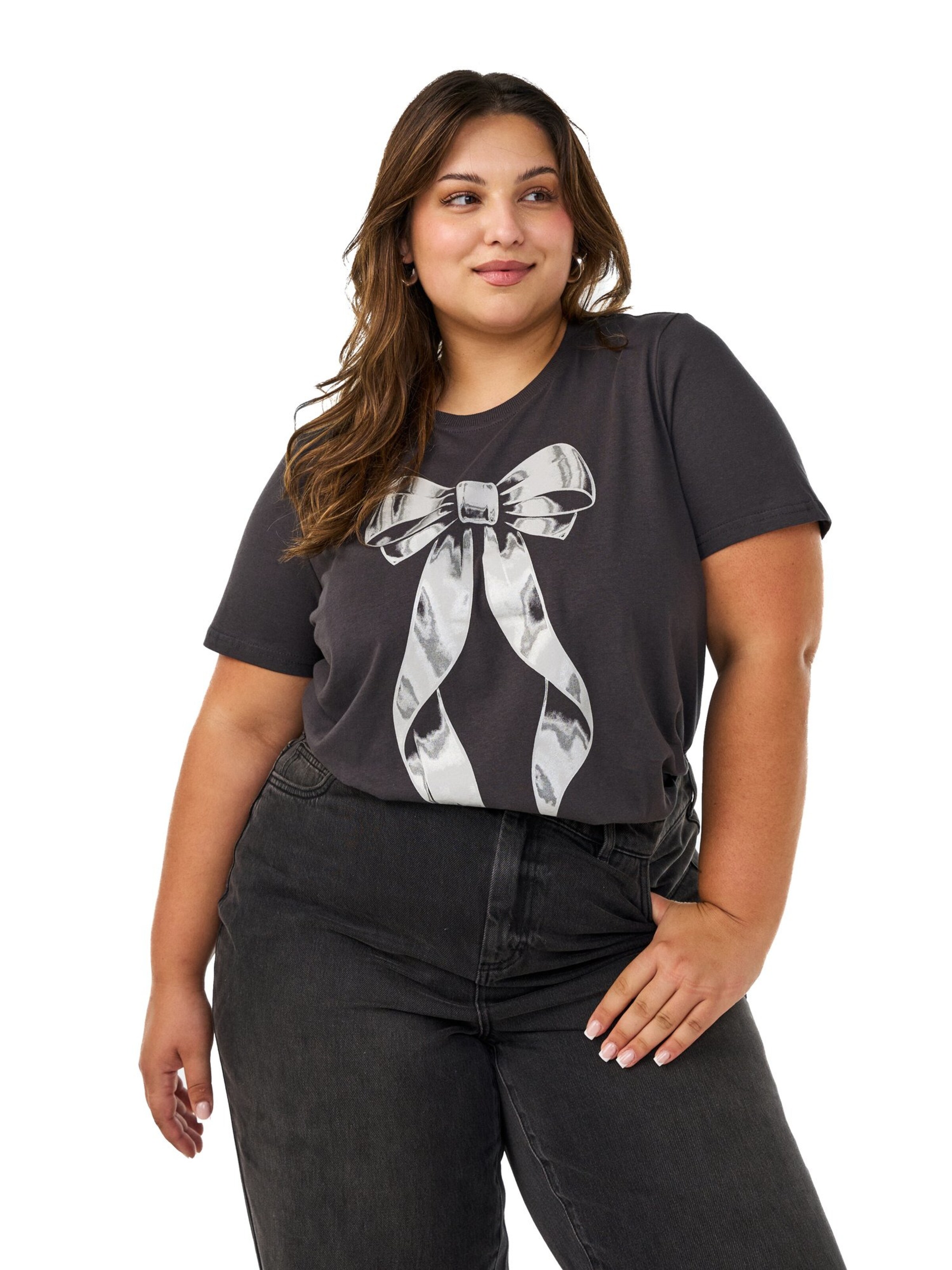 Zizzi Shirt 'VLIZ H' in Black: front