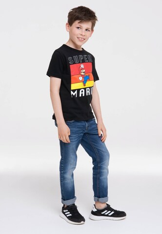 LOGOSHIRT T-Shirt 'Super Mario' in Schwarz