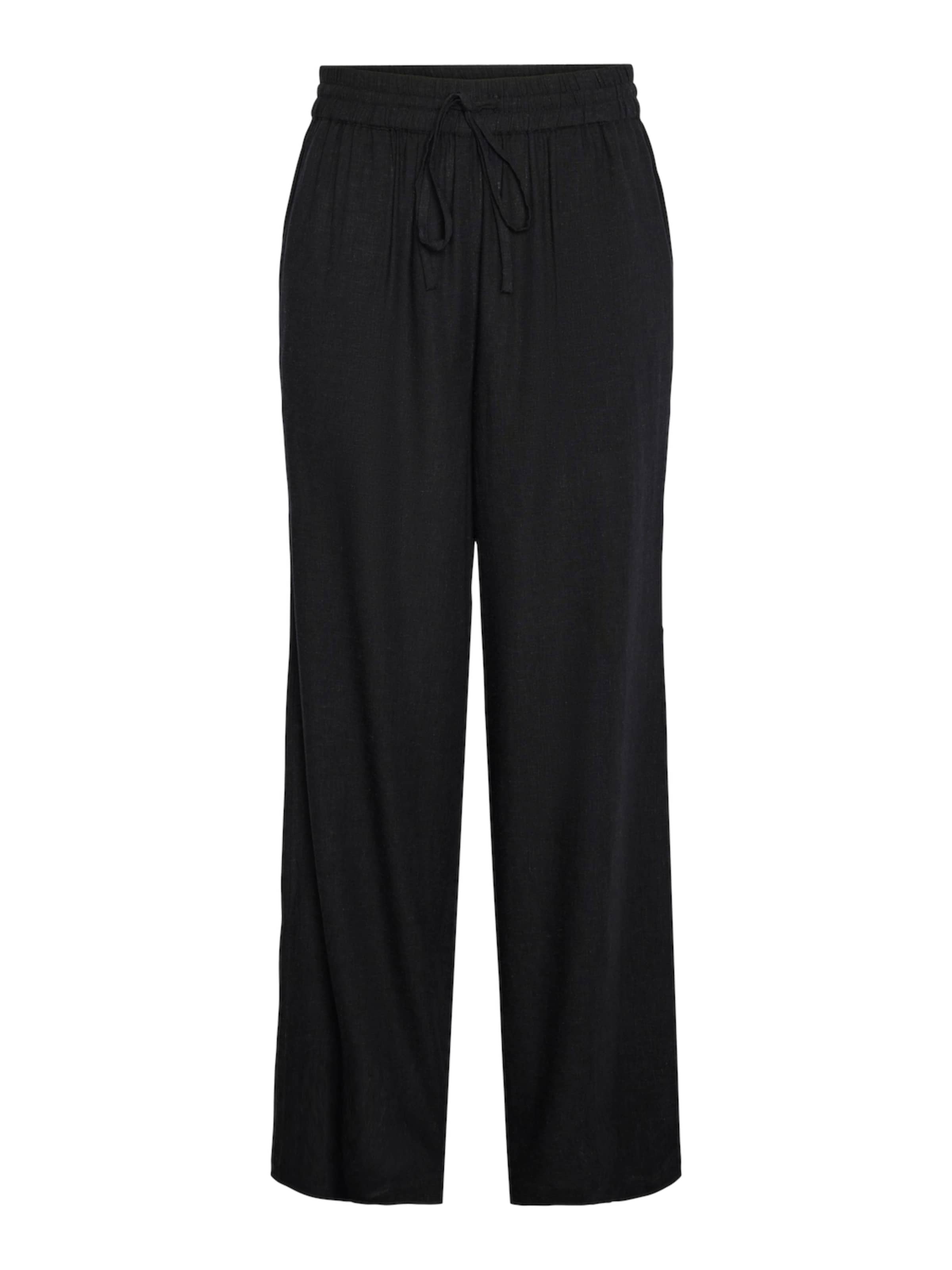 PIECES Wide leg Trousers 'Pia' in Black: front