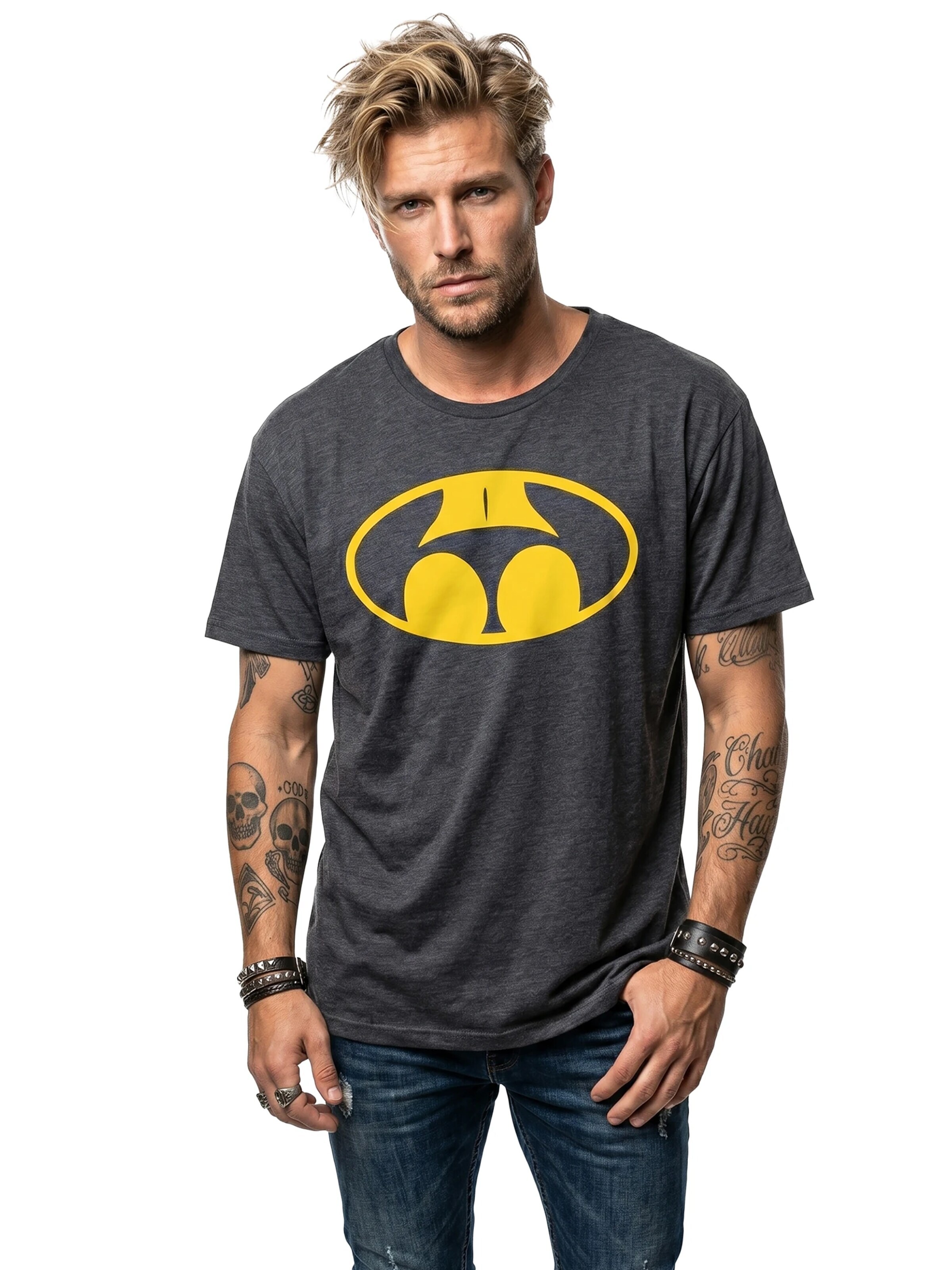 MAKAYA Shirt 'Buttman' in Grey