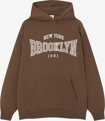 Pull&Bear Sweatshirt in Brown: front