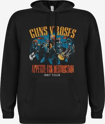 Sweat-shirt 'Guns n´Roses Appetite for destruction live skulls 1987 Hoodie' GUNS N' ROSES en noir : devant