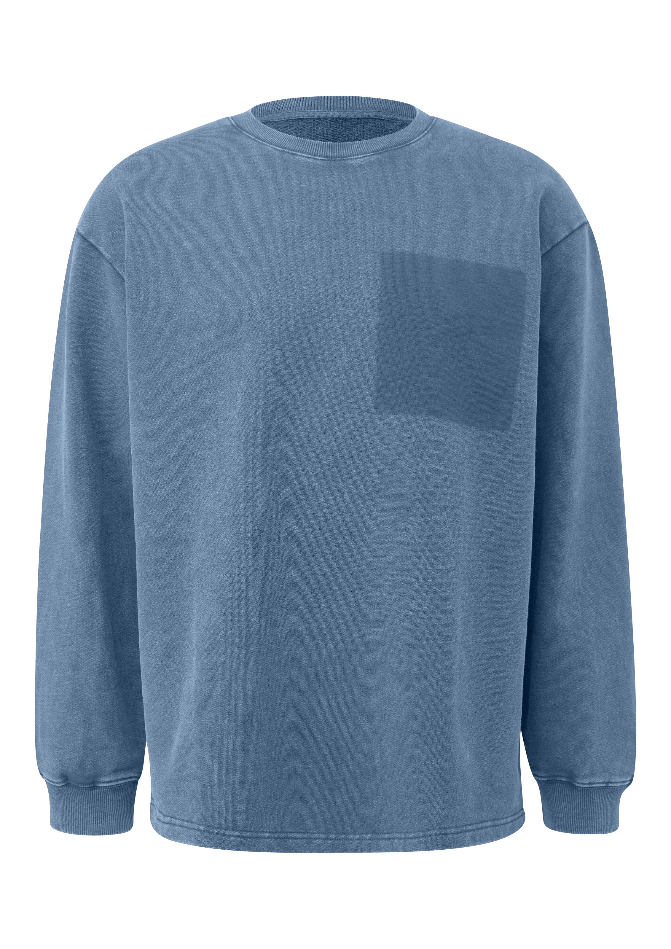 Sweat-shirt QS en bleu : devant