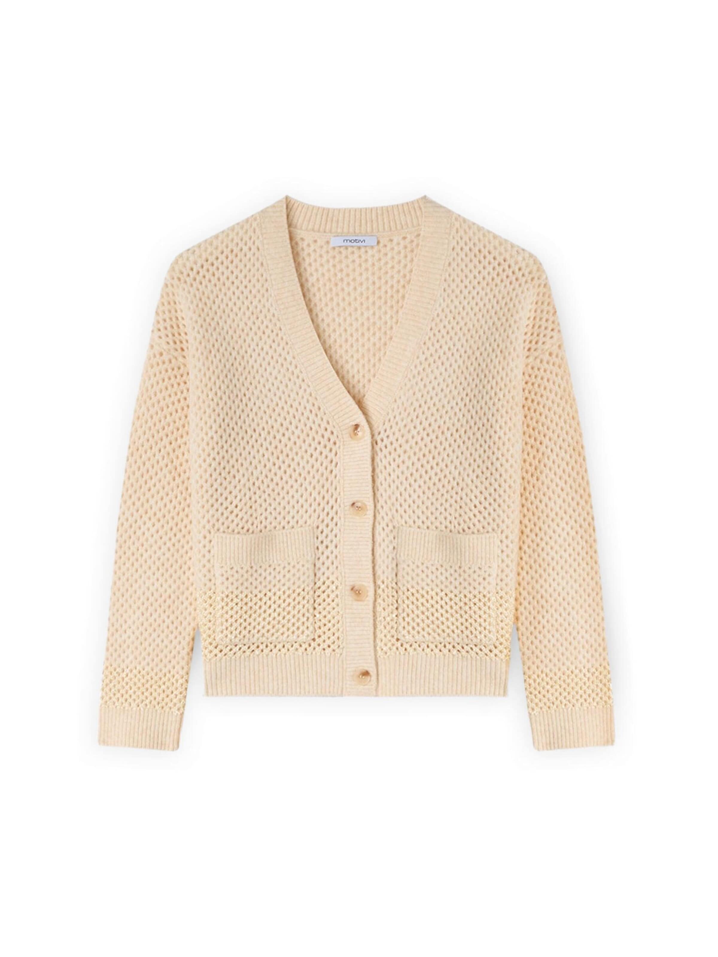 MOTIVI Knit cardigan in Beige: front
