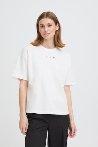 ICHI T-Shirt 'IHPetro' in Weiß: Vorderseite