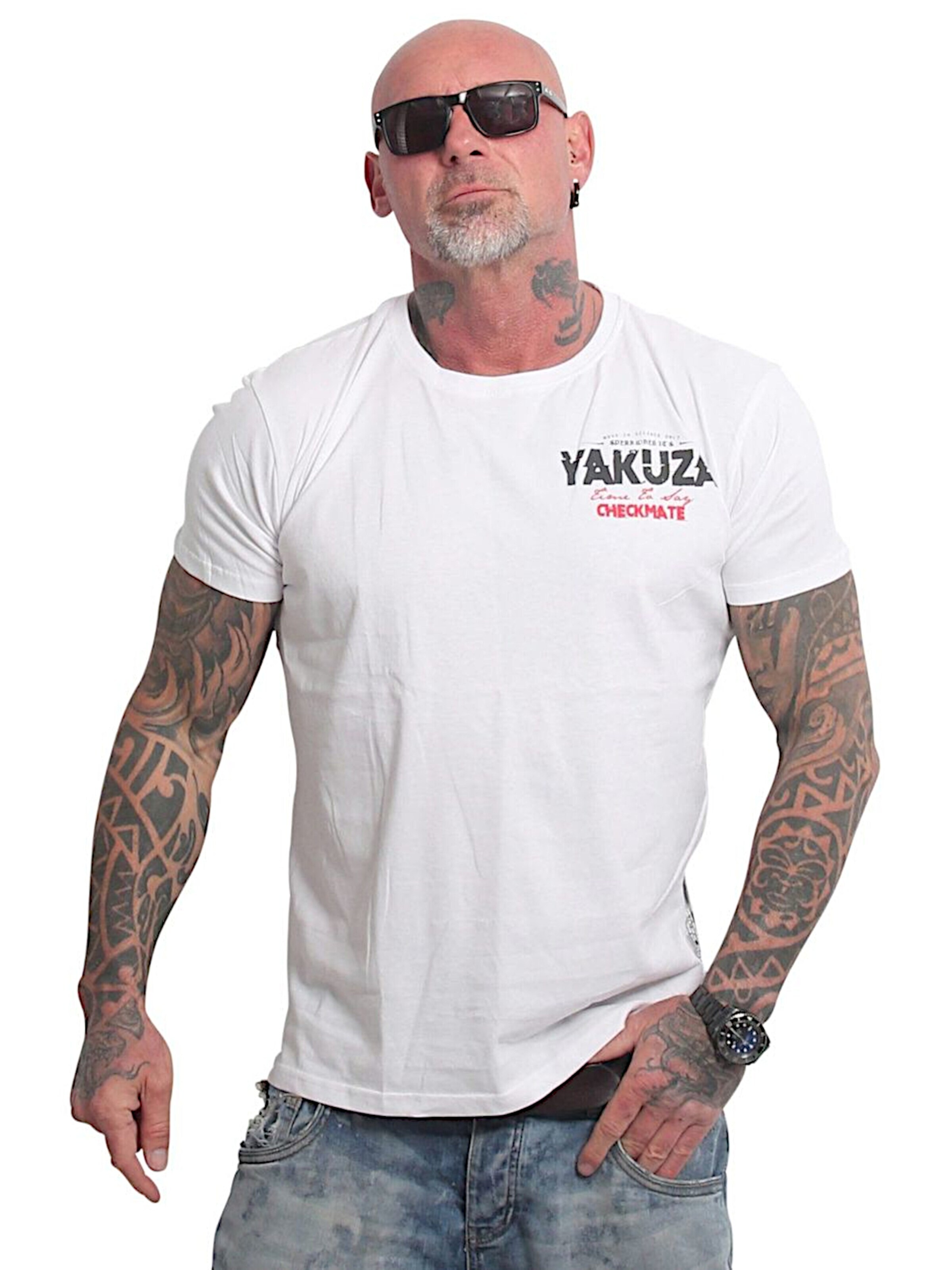 Yakuza Shirt 'Checkmate' in White: front