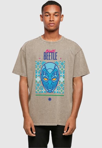 ABSOLUTE CULT Shirt 'Blue Beetle - Helmet' in Grün: Vorderseite