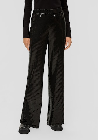 QS Flared Pants in Black: front