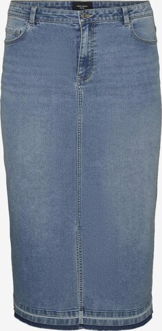 Vero Moda Curve Rok 'LINA' in Blauw: voorkant