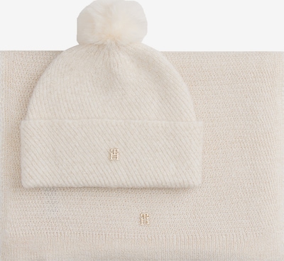 TOMMY HILFIGER Beanie Und Schal in elfenbein, Produktansicht
