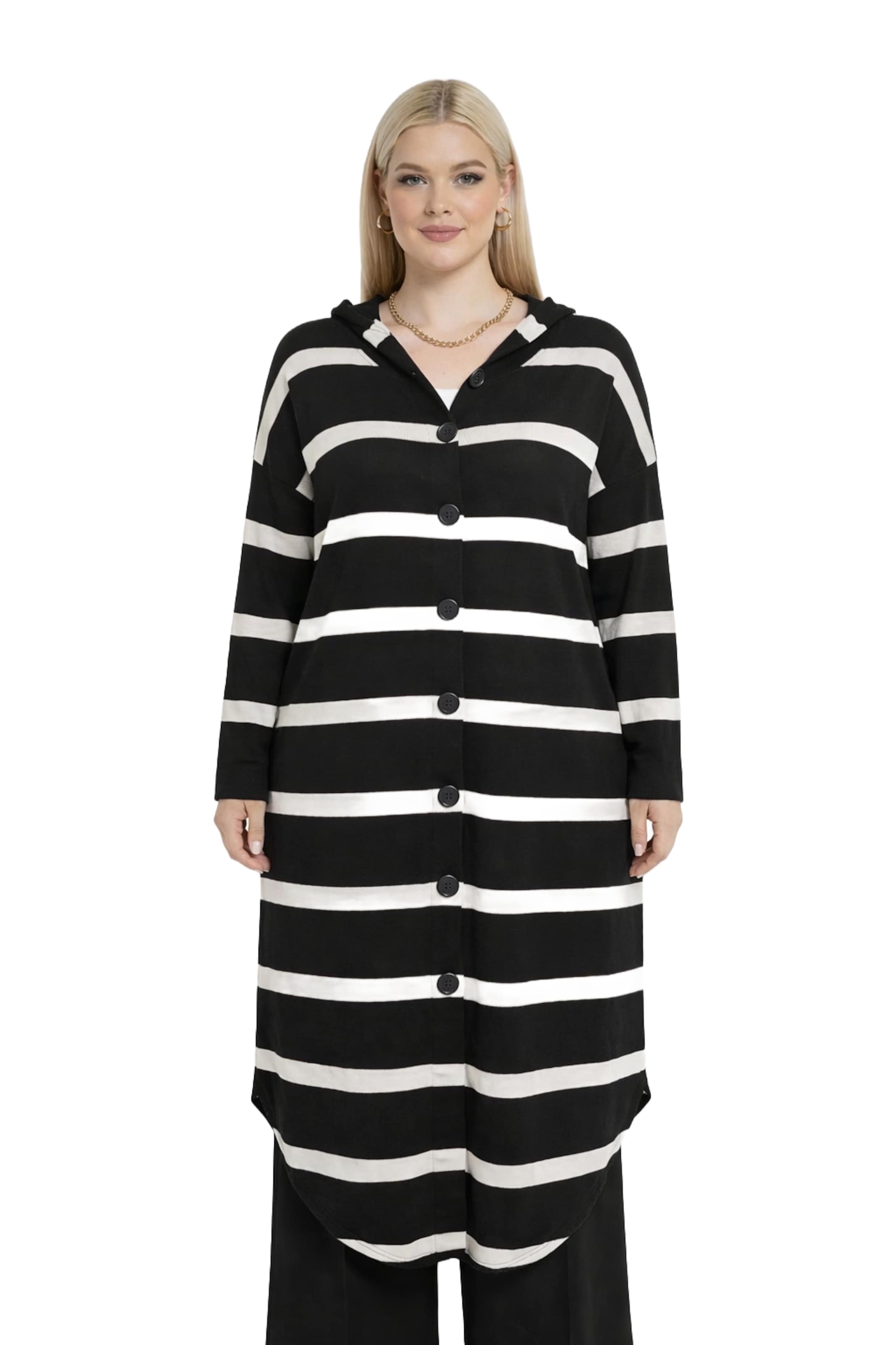 Shape Of You Gebreide mantel in Zwart: voorkant