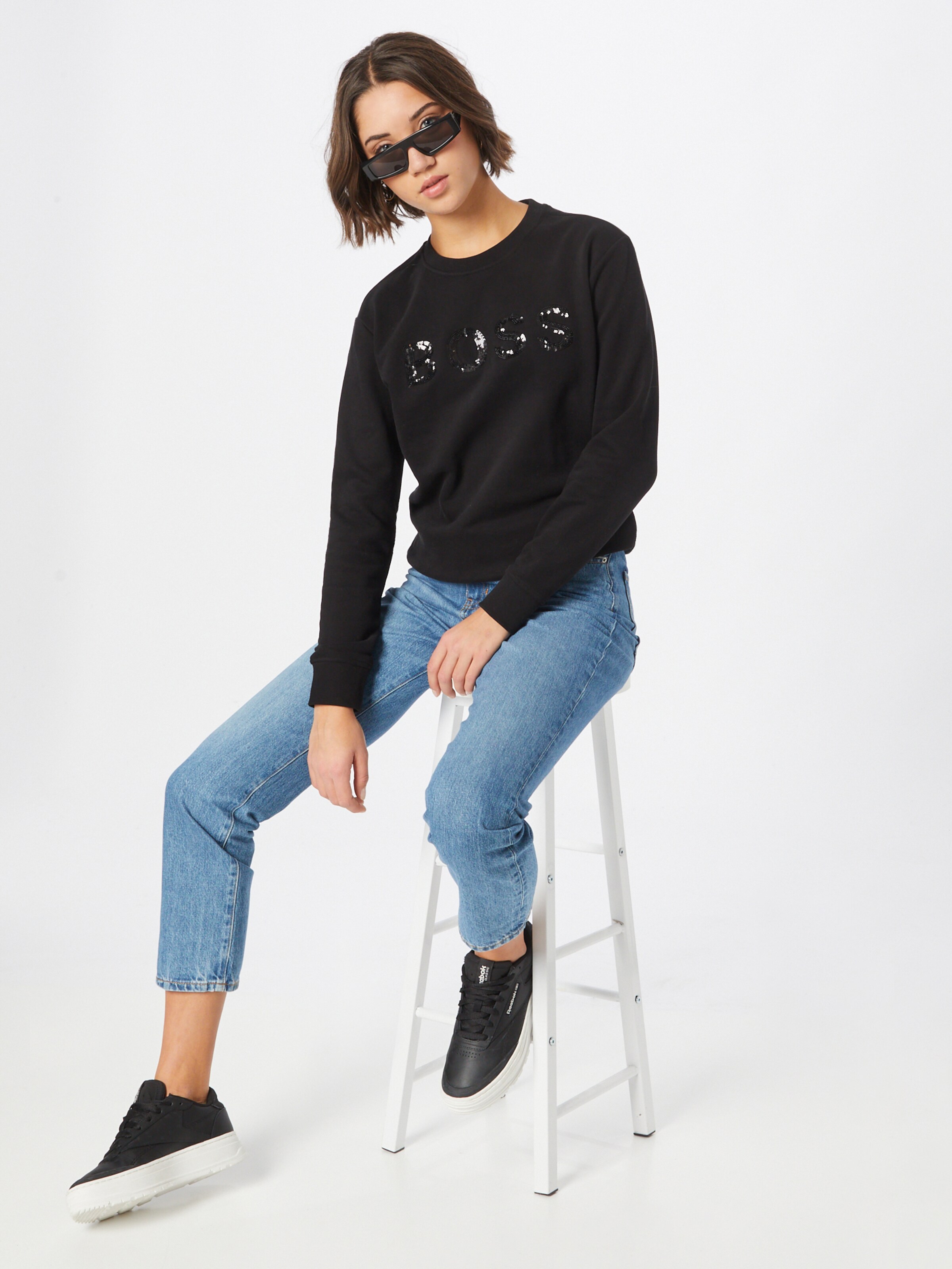 Frauen Sweat BOSS Orange Sweatshirt 'Ela' in Schwarz - UR29739 Frauen Sweat BOSS Orange Sweatshirt 'Ela' in Schwarz - UR29739