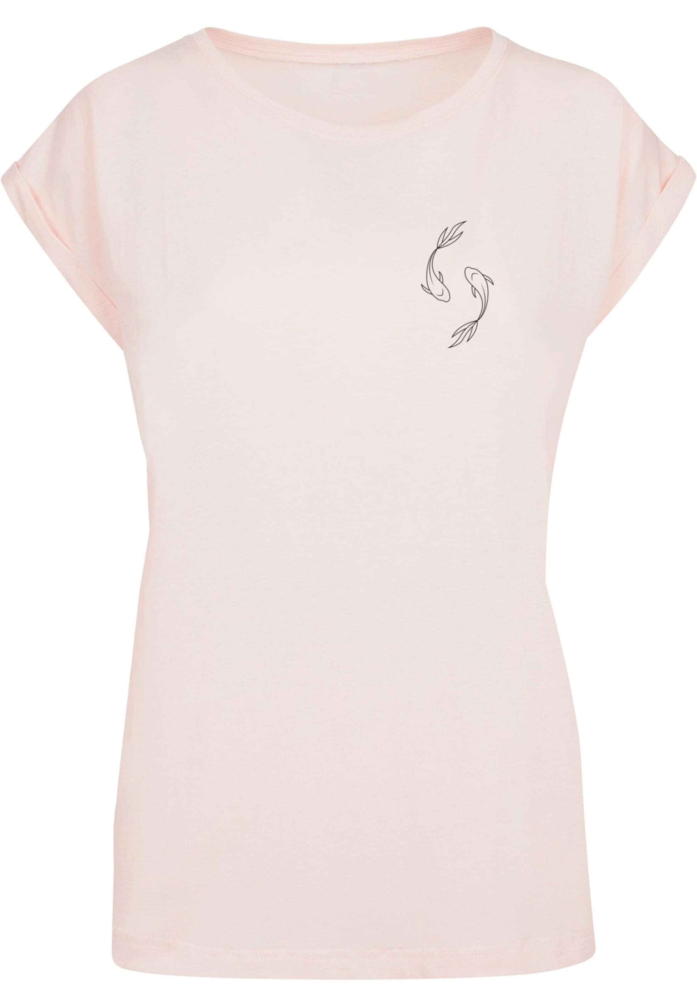 Merchcode Футболка 'Spring -  Yin & Jang Fish' в Ярко-розовый: спереди