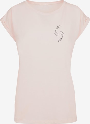 Merchcode T-Shirt 'Spring -  Yin & Jang Fish' in Pink: predná strana