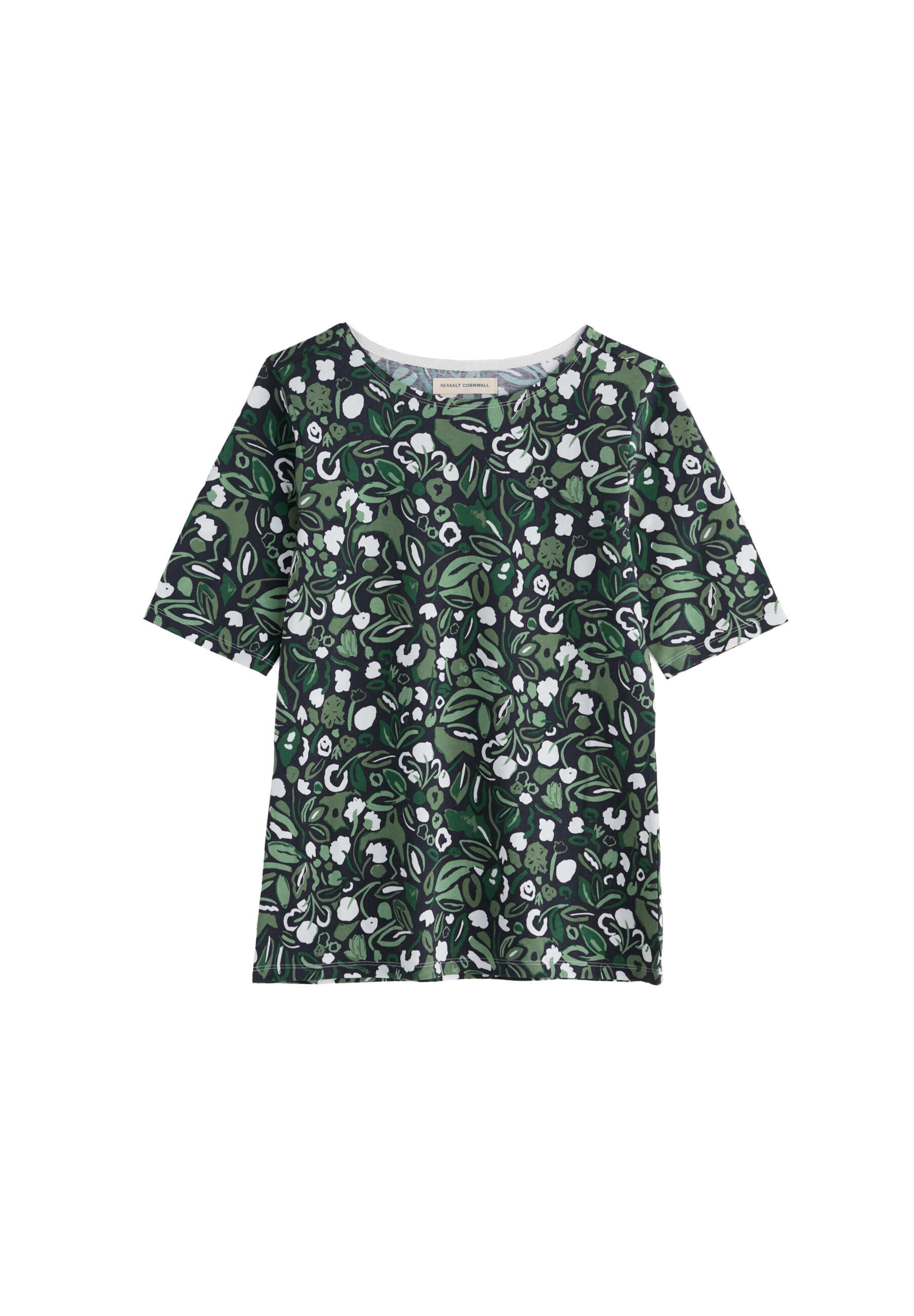 Seasalt Cornwall T-Shirt 'Poisson' in Grün: Vorderseite