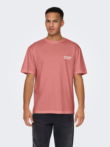 Only & Sons T-shirt 'KASON' i röd: framsida