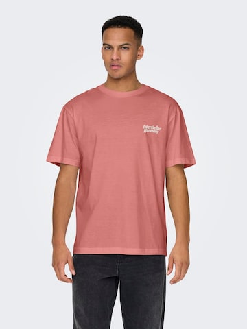 T-Shirt 'KASON' Only & Sons en rouge : devant