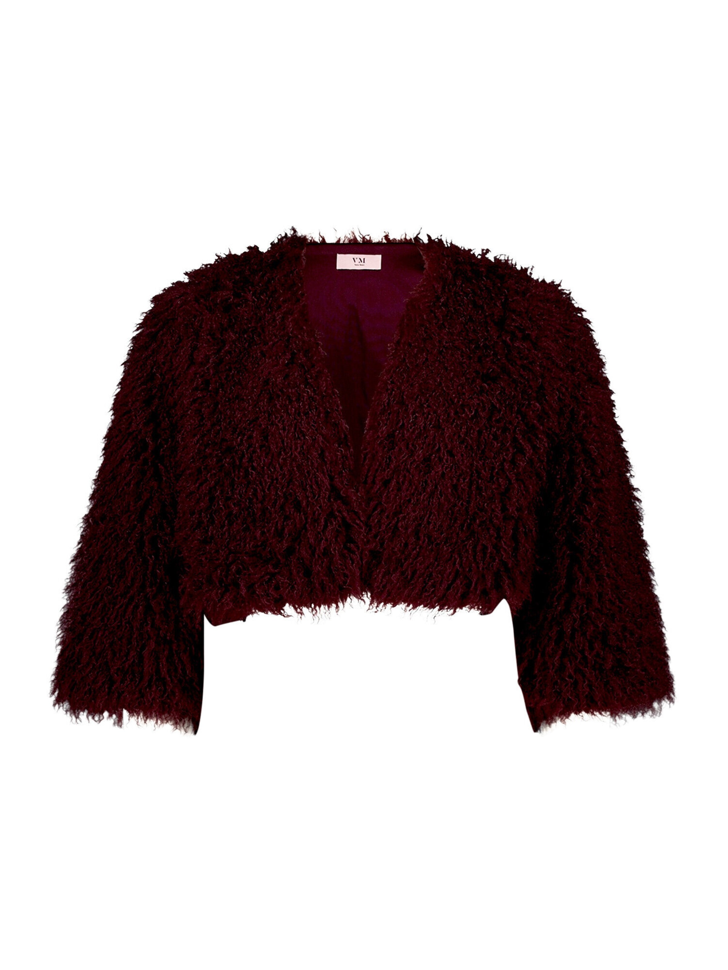 Vera Mont Kunstfell-Jacke mit Rundhalsausschnitt in XXS in dunkelrot, Produktansicht