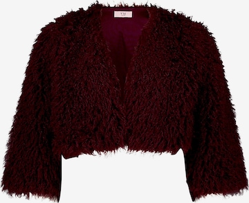 Vera Mont Kunstfell-Jacke mit Rundhalsausschnitt in Rot: Vorderseite