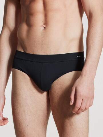 Slip 'Cotton Code' di CALIDA in nero: frontale