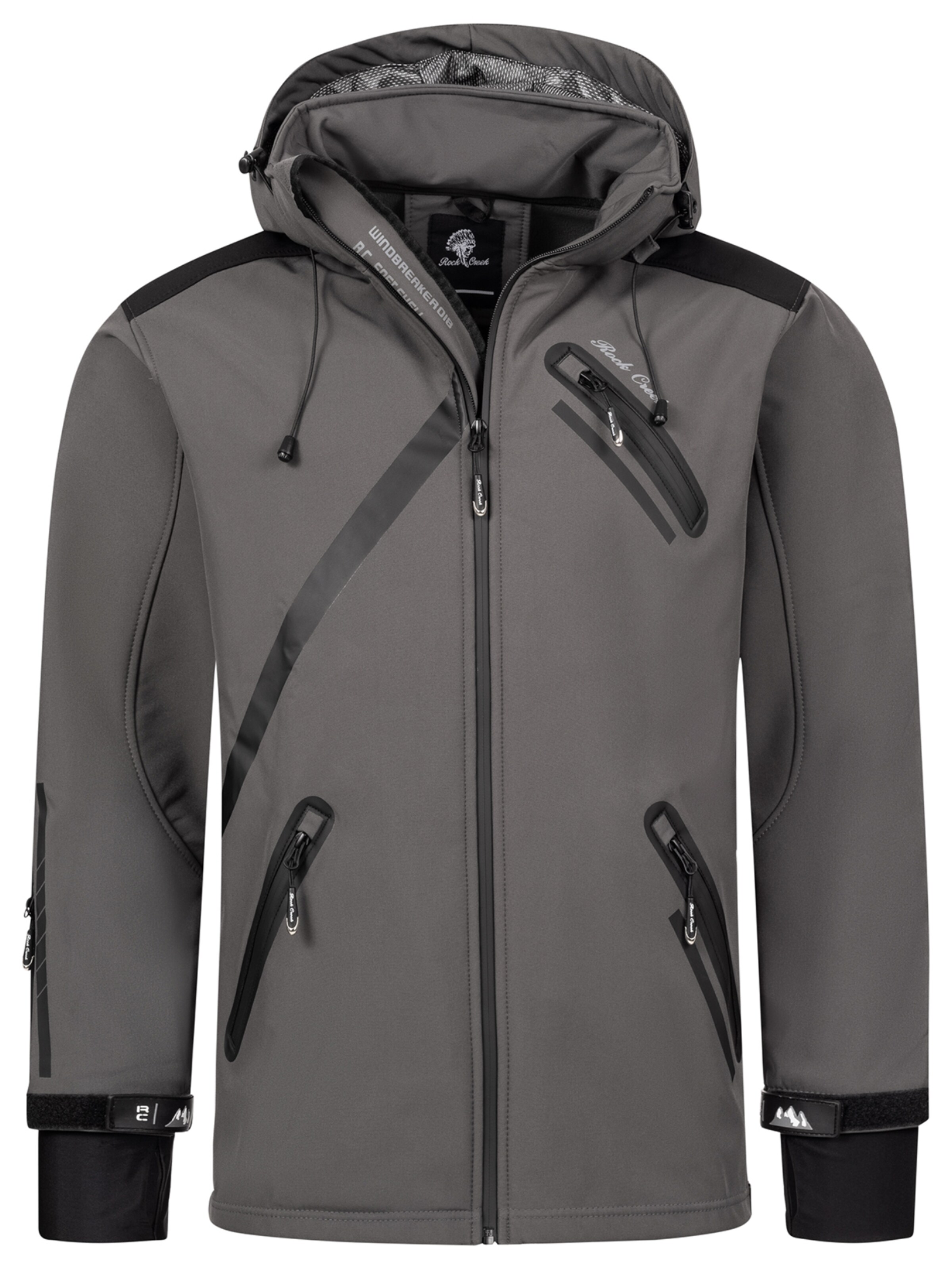 Rock Creek Outdoorjacke in Grau: Vorderseite