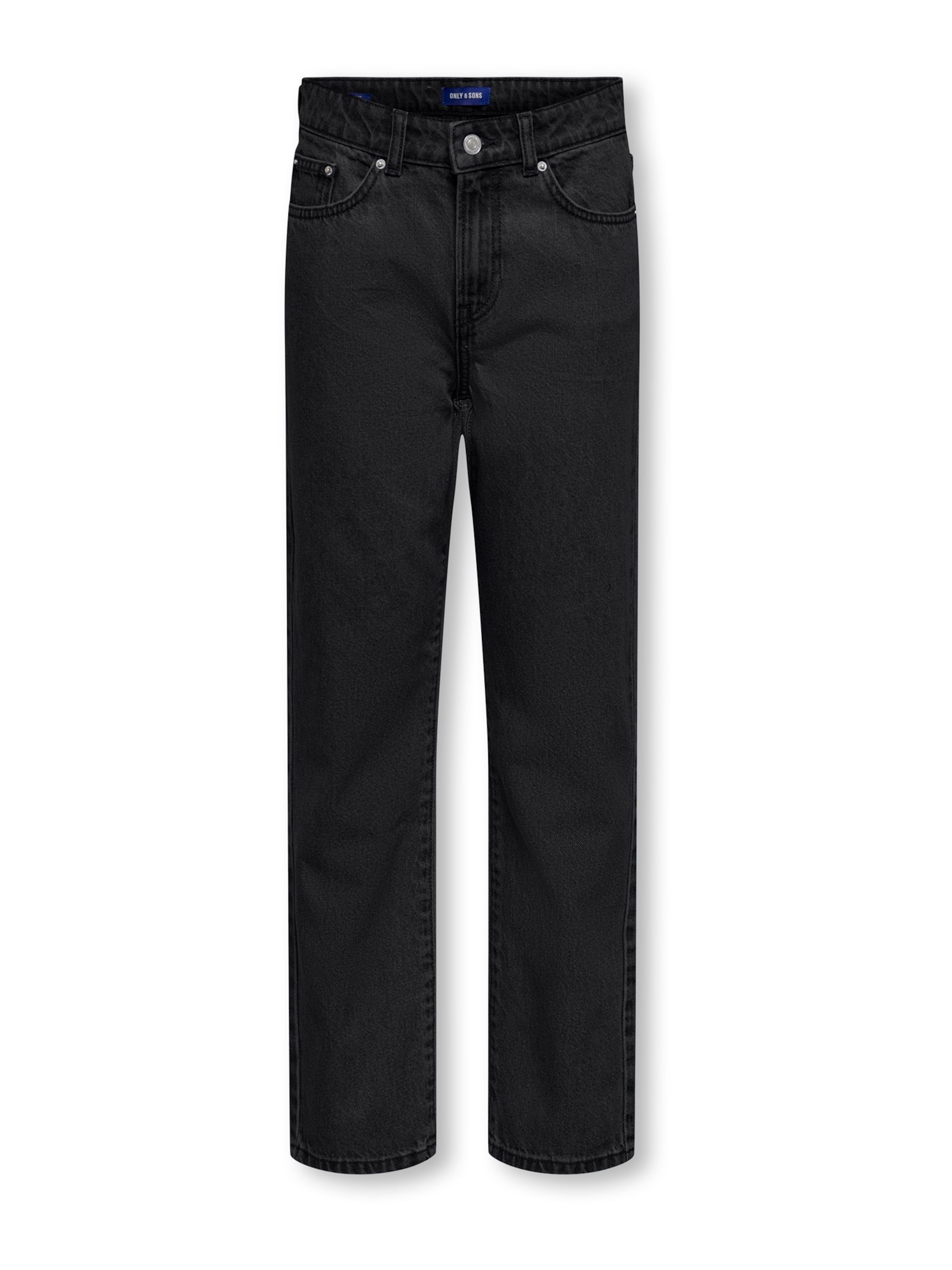 Only & Sons Junior Regular Jeans 'OSJEDGE' in Zwart: voorkant