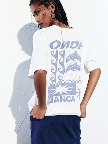 Pull&Bear Tričko 'MARE MOSAICO' - Biela: predná strana