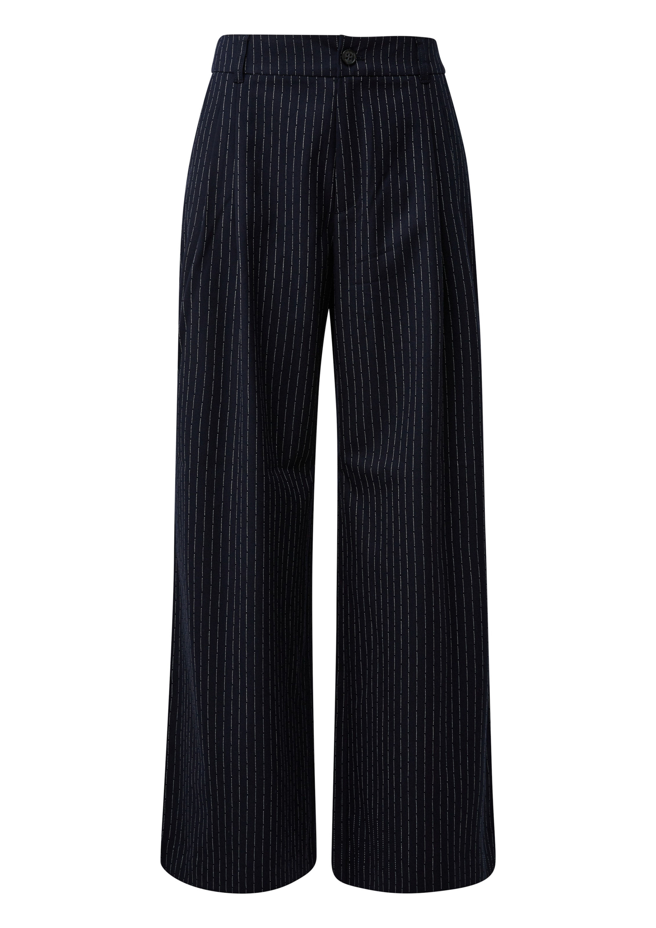 s.Oliver Wide leg Pleat-front trousers in Blue: front