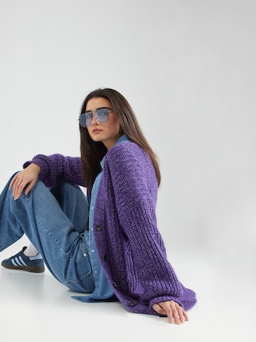 BOSS Orange Knit Cardigan 'Feisy' in Purple